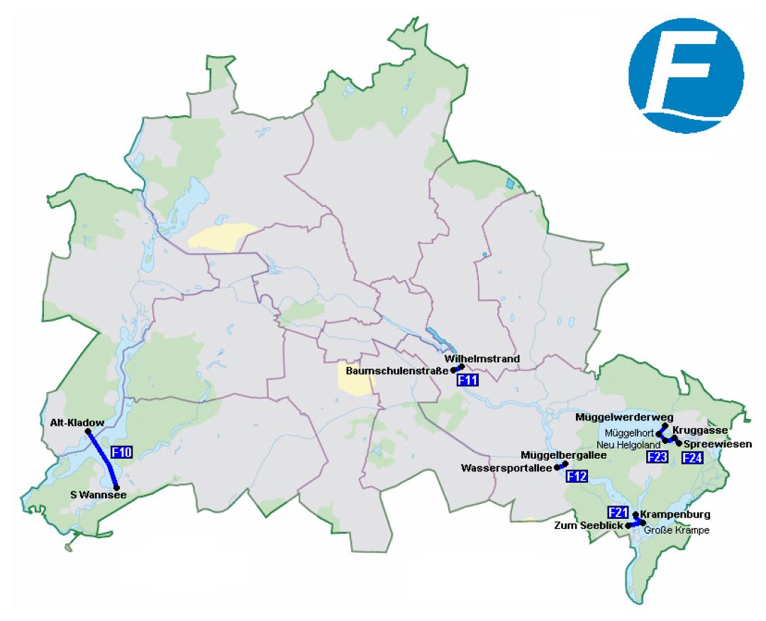 Mapa grande del ferry Berlín