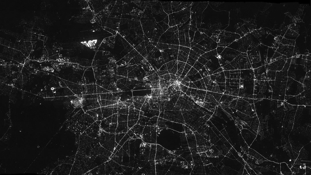 Mapa grande detalle de Berlín en la noche