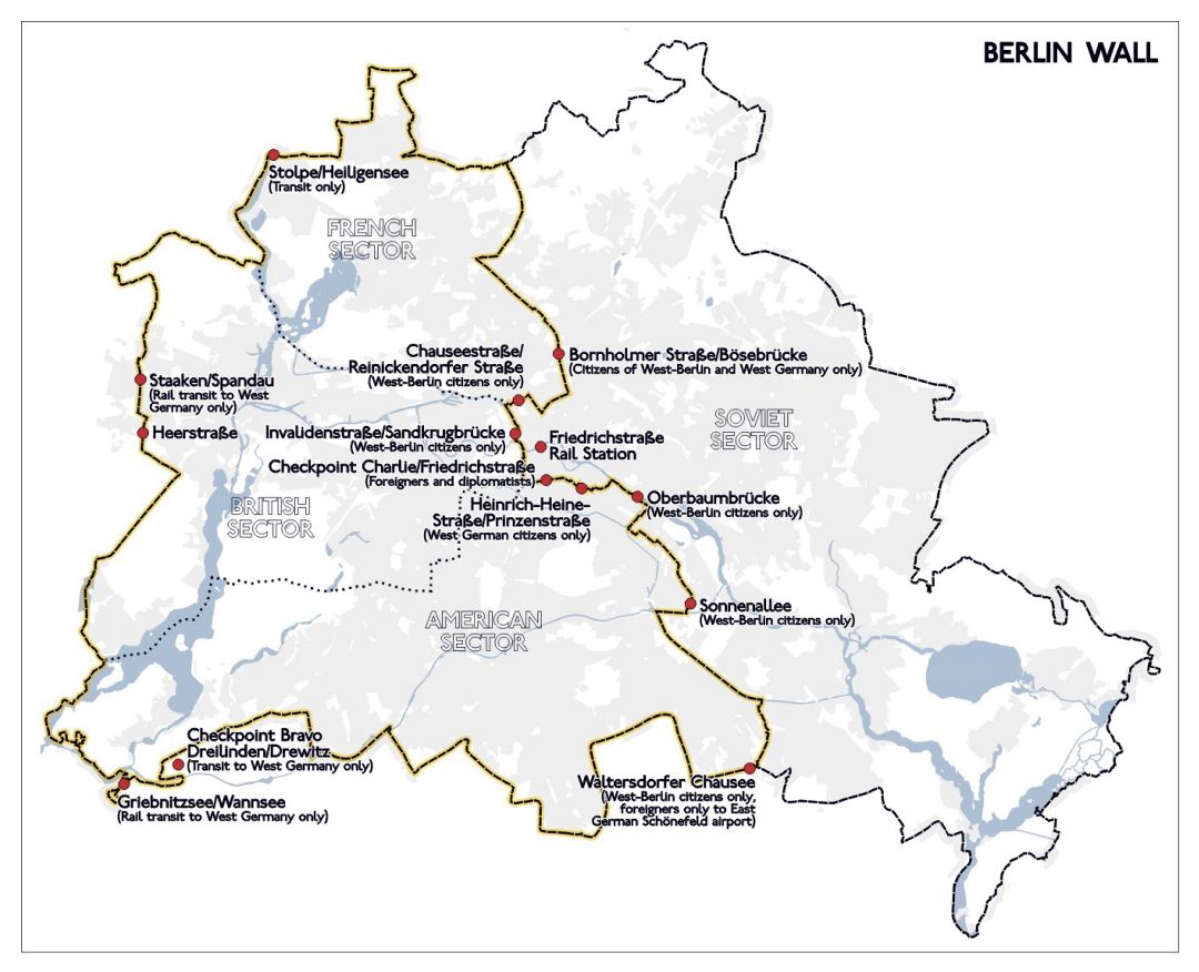 Mapa grande Muro de Berlín