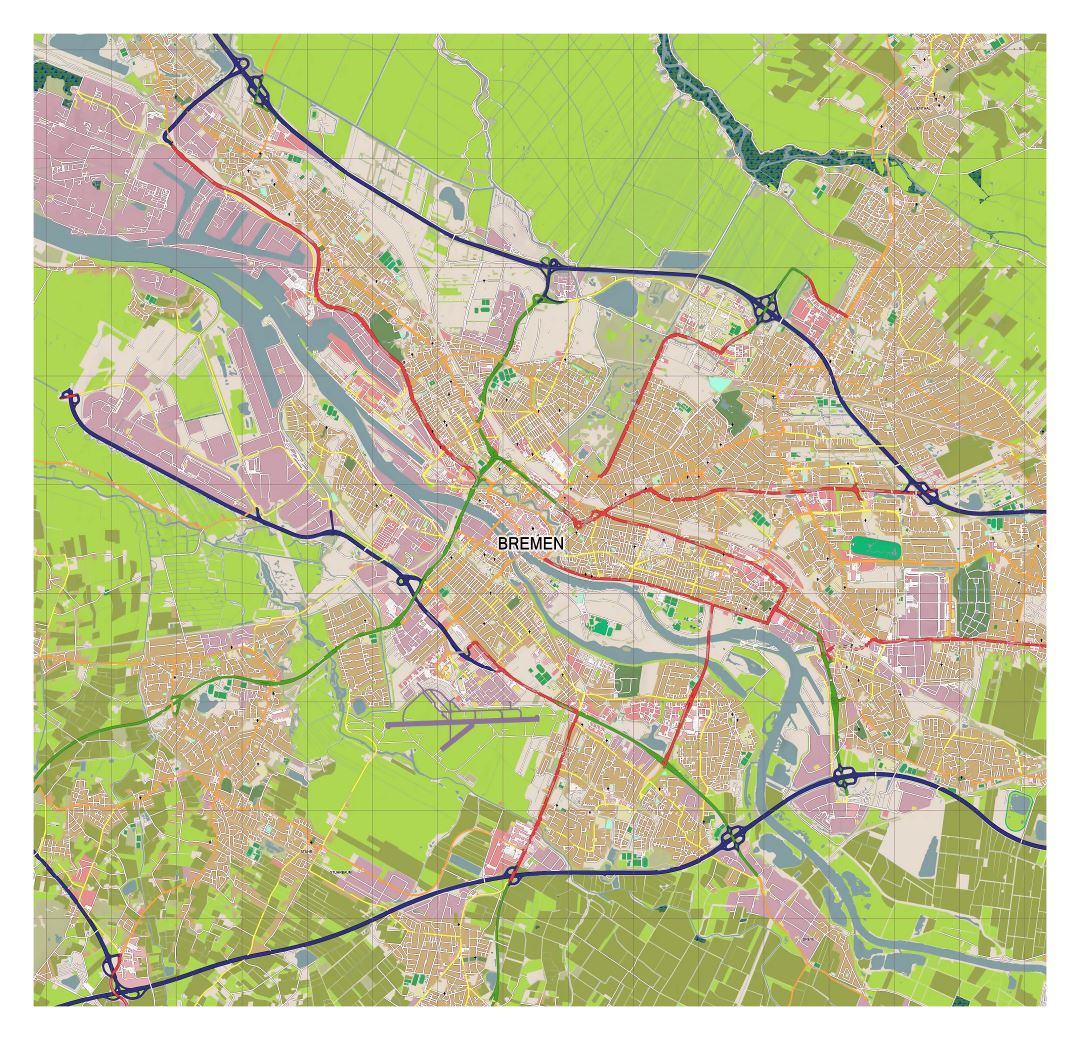 Gran mapa detallado de Bremen