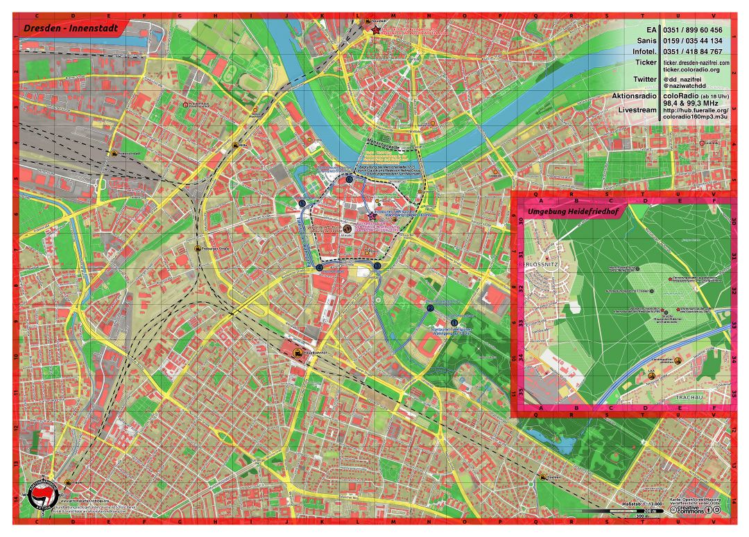 Gran mapa detallado de Dresden - 2015