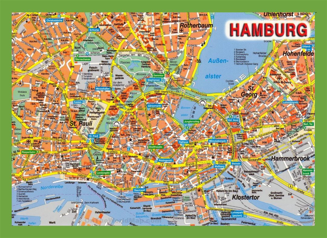 Ampliación de Hamburgo atracciones turísticas mapa