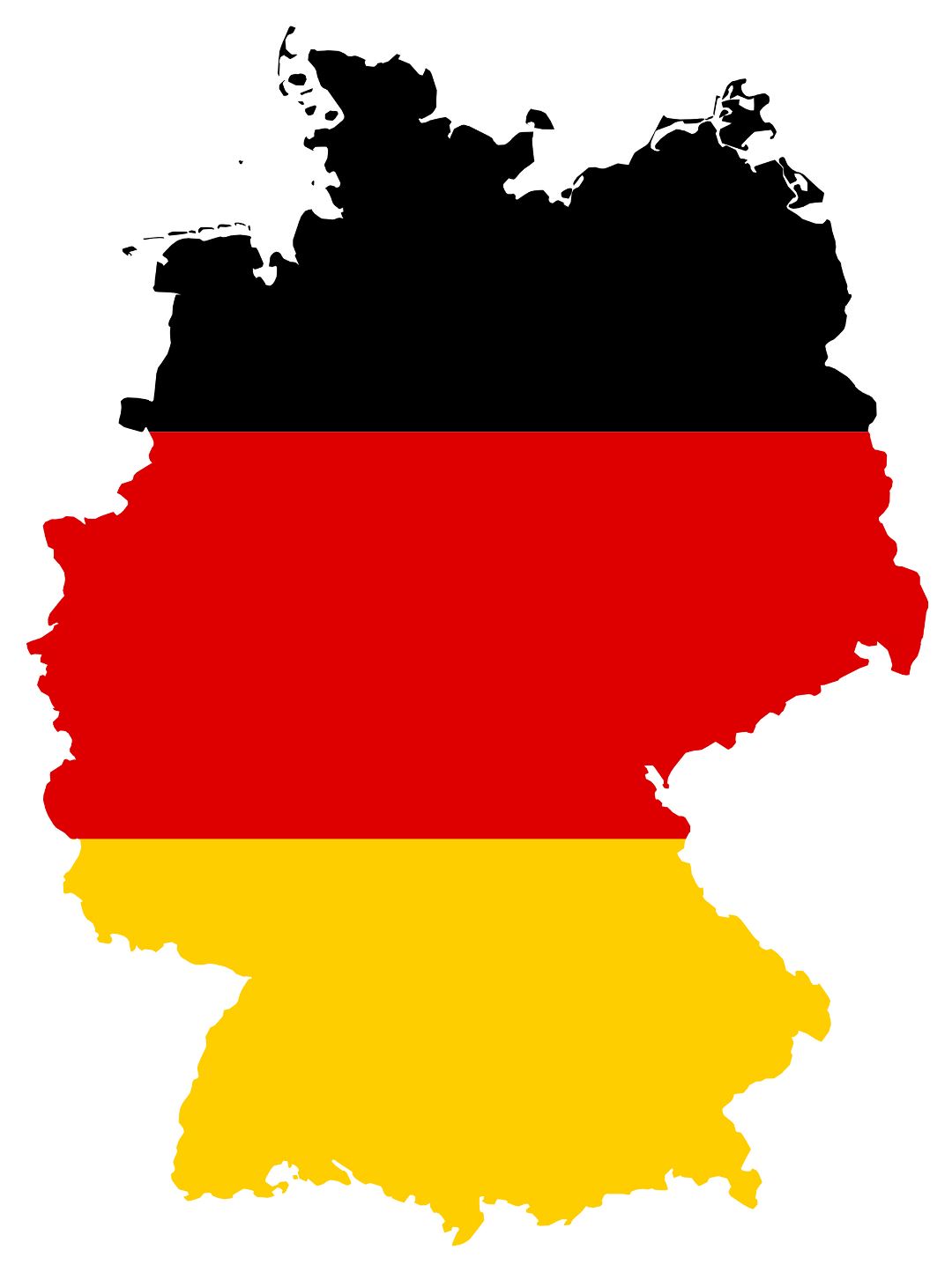 Mapa grande bandera de Alemania