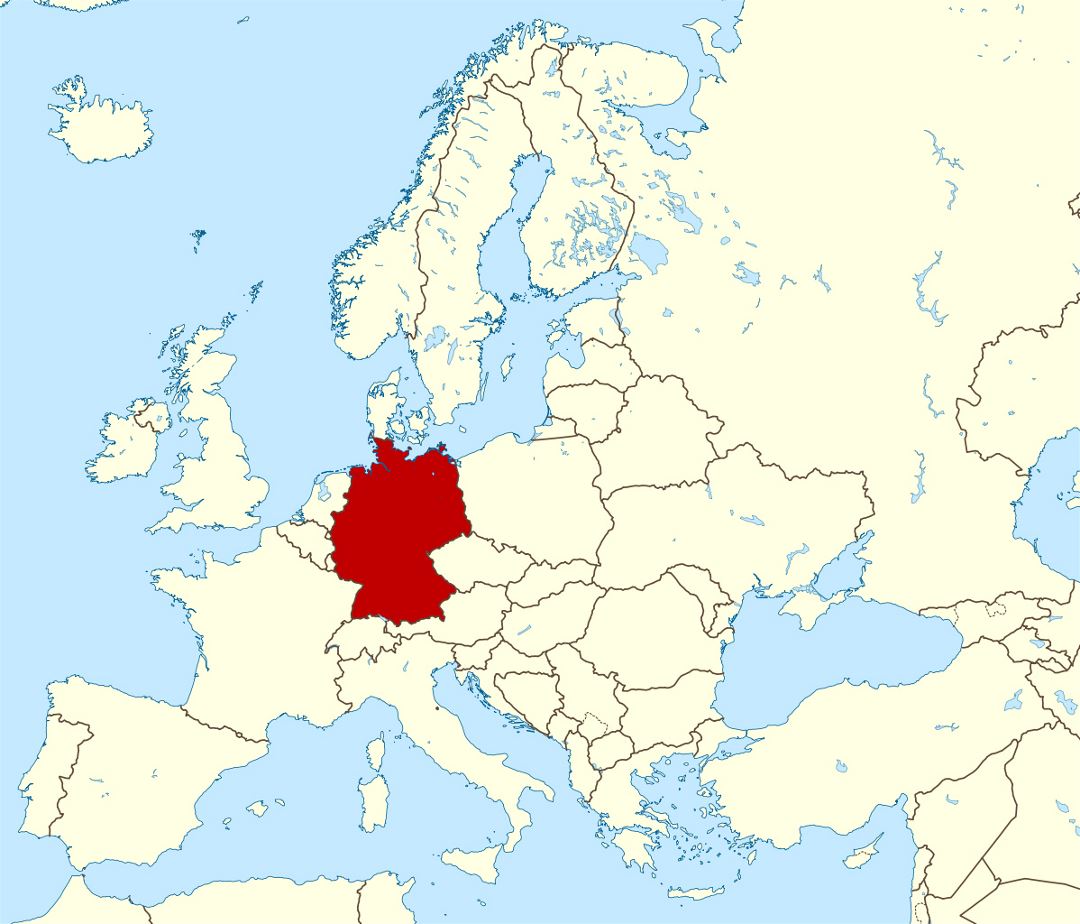 Mapa grande localización de Alemania
