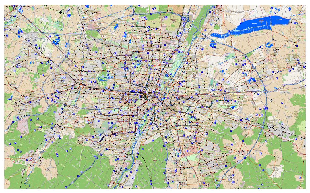 Gran mapa detallado de Munich con otras marcas