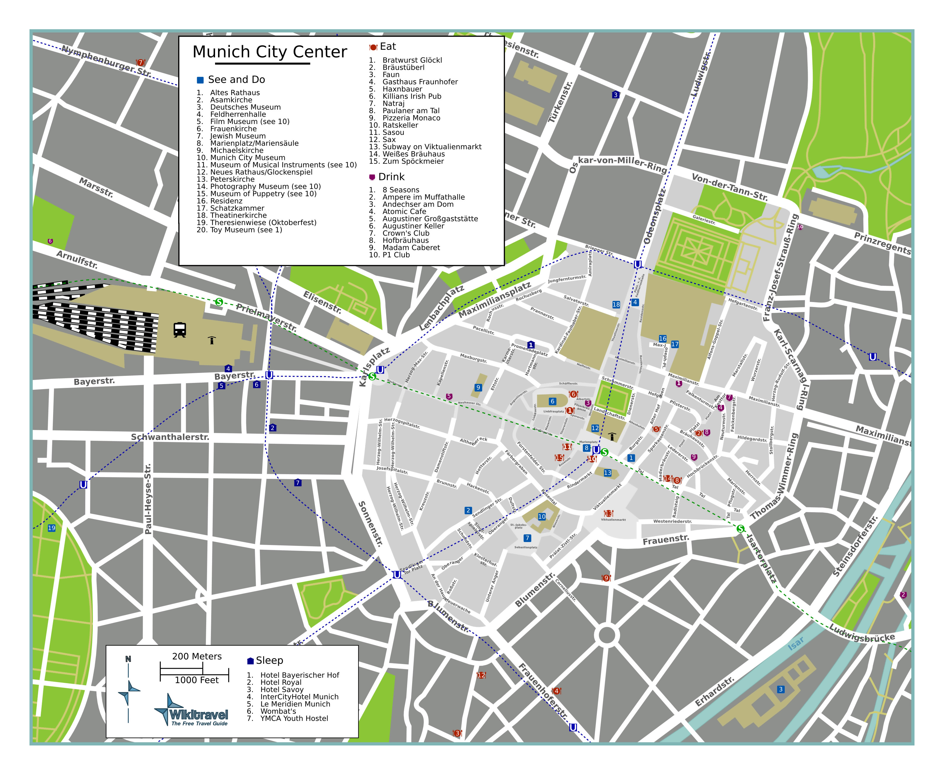 Mapa grande tur stica detallada - Mapa Grande Turistica Detallada Del Centro De M%C3%BAnich