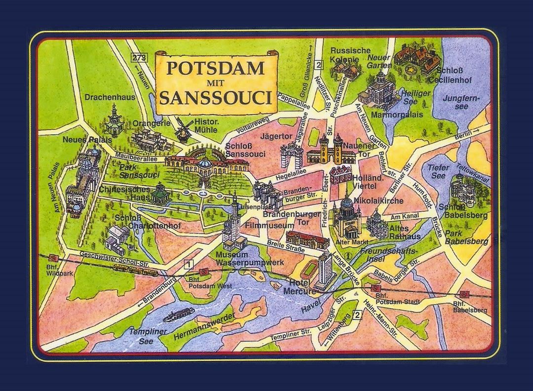 Gran turismo mapa de Sanssouci de Potsdam - ilustrado