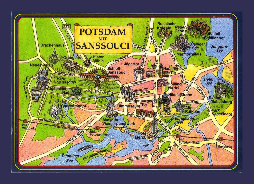 Mapa de la detallada de Sanssouci-Potsdam