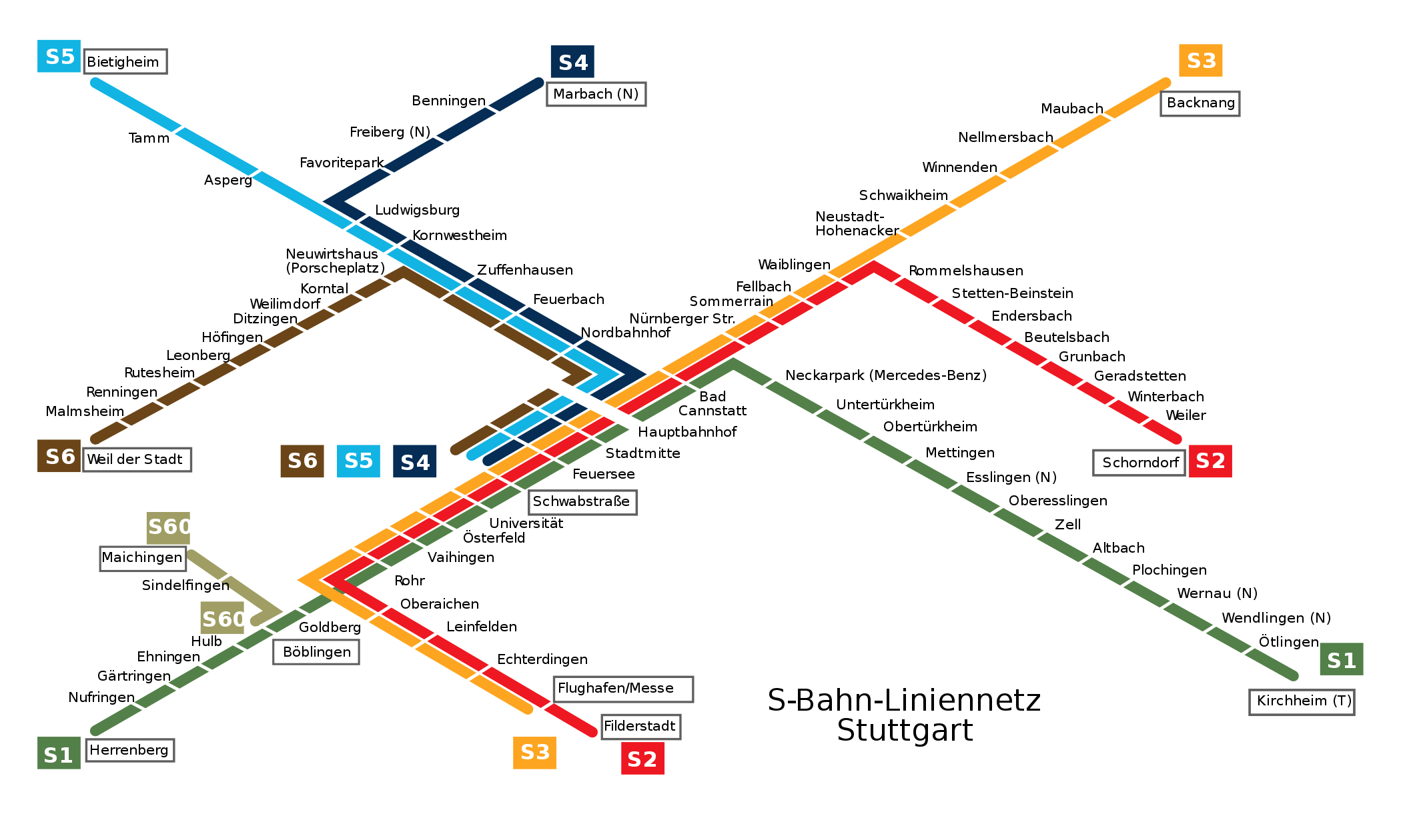 Mapa grande de metro de la ciudad de Stuttgart | Stuttgart | Alemania |  Europa | Mapas del Mundo