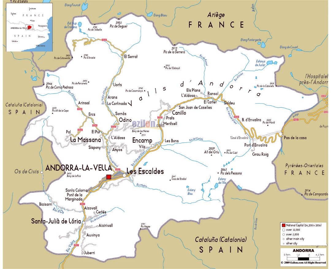 Mapas de Andorra | Colección de mapas de Andorra | Europa | Mapas del Mundo