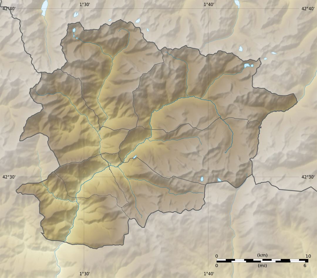 Gran mapa en relieve de Andorra