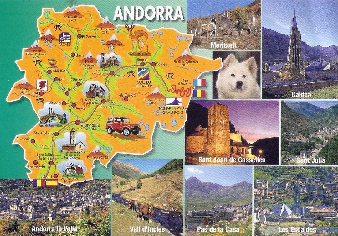 Gran turismo ilustra mapa de Andorra