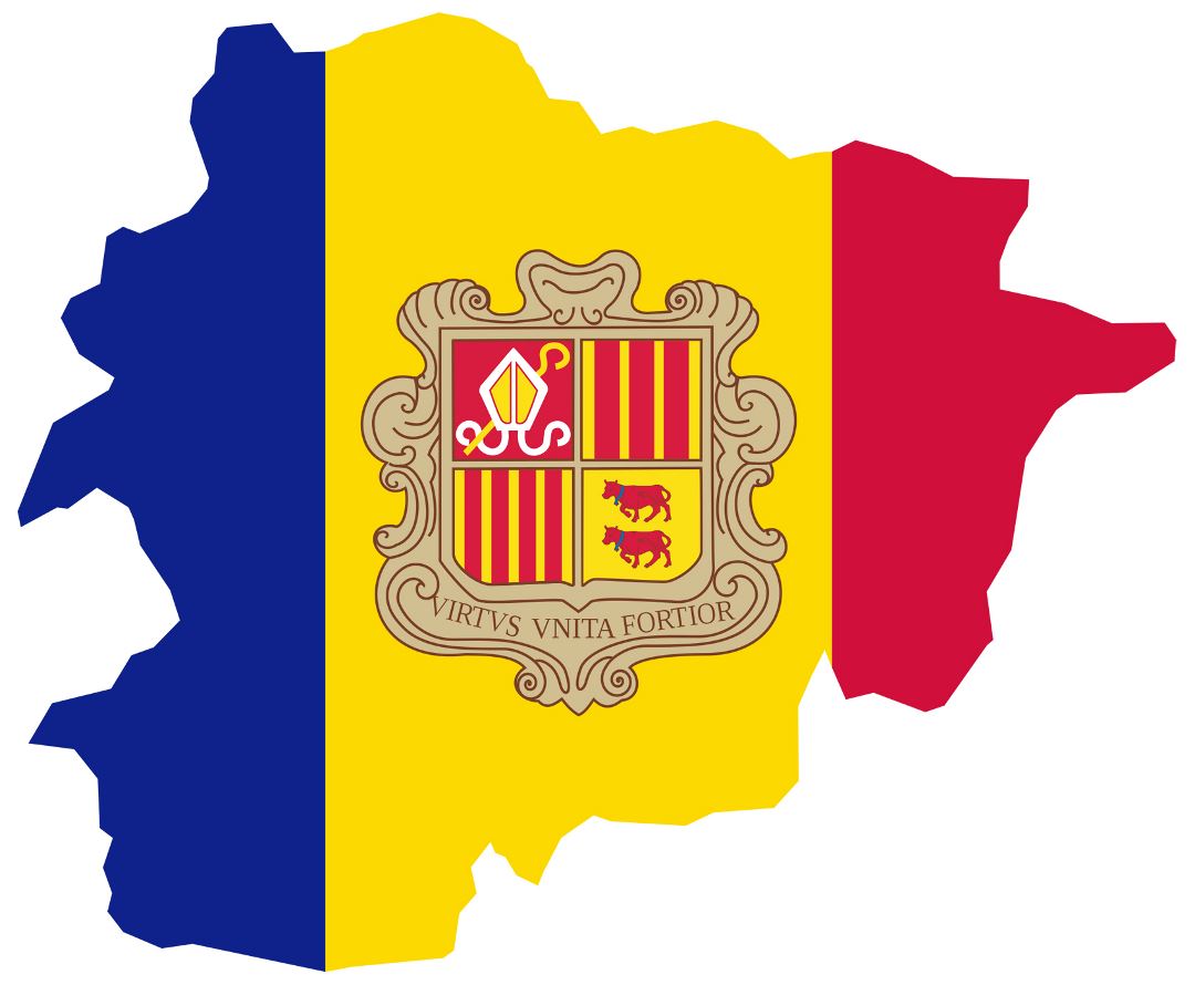 Mapa grande de la bandera de Andorra