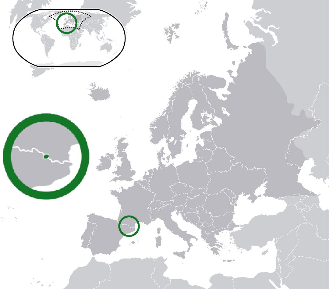 Mapa grande localización de Andorra