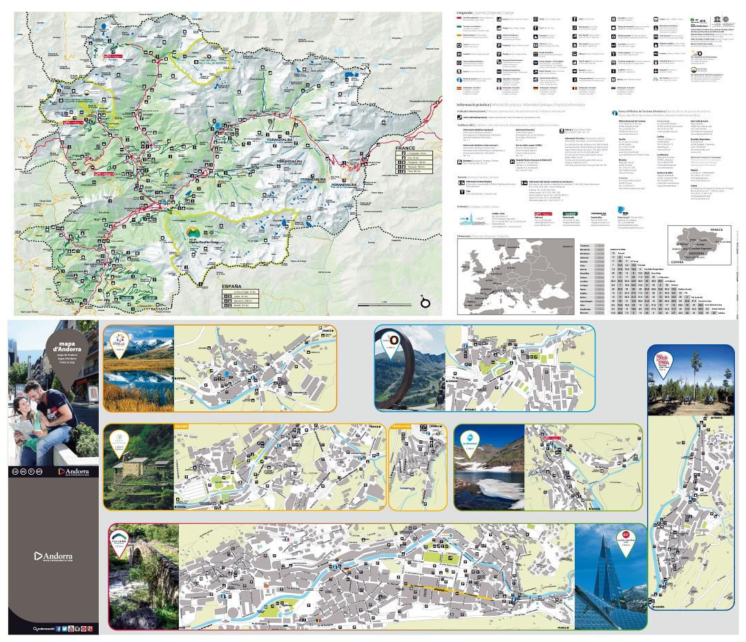 Mapa turístico a gran escala de Andorra