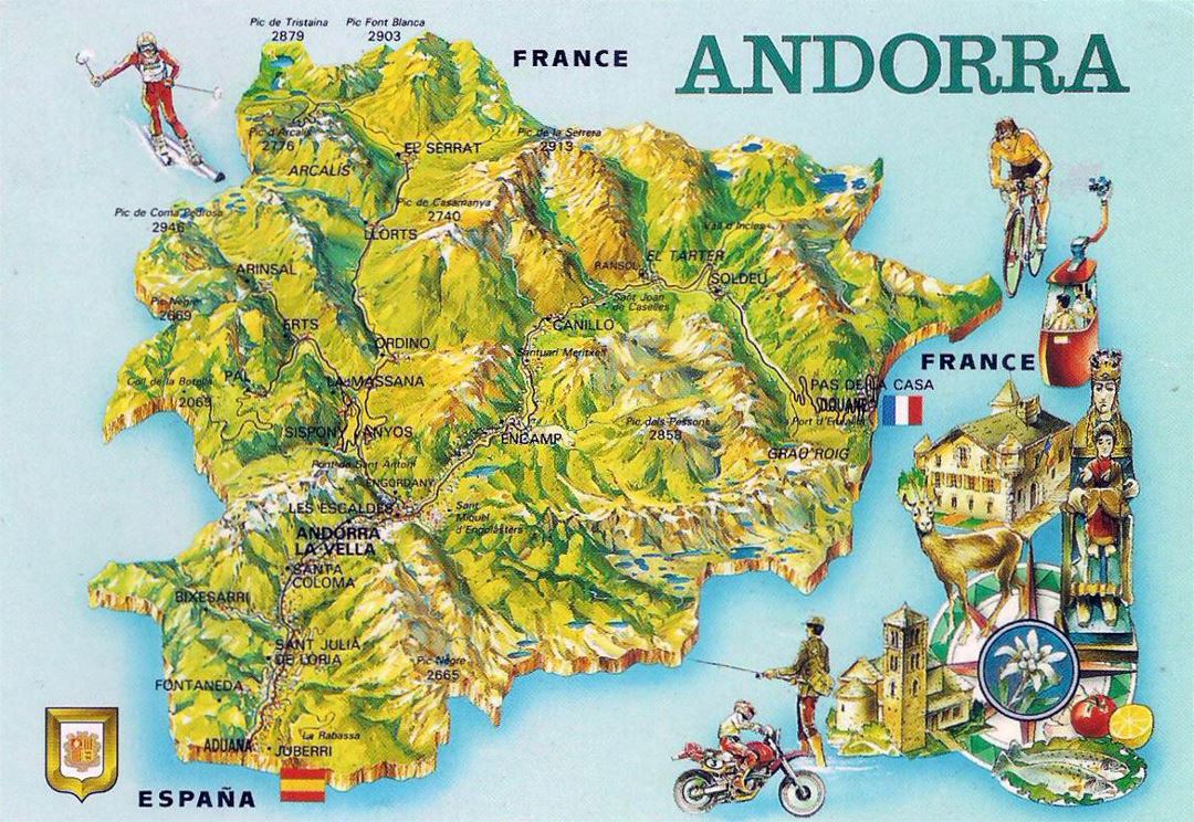 Mapa turístico detallada de Andorra