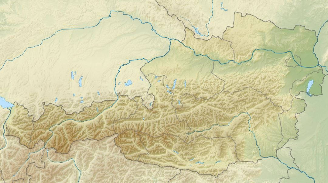 Mapa detallado relieve de Austria