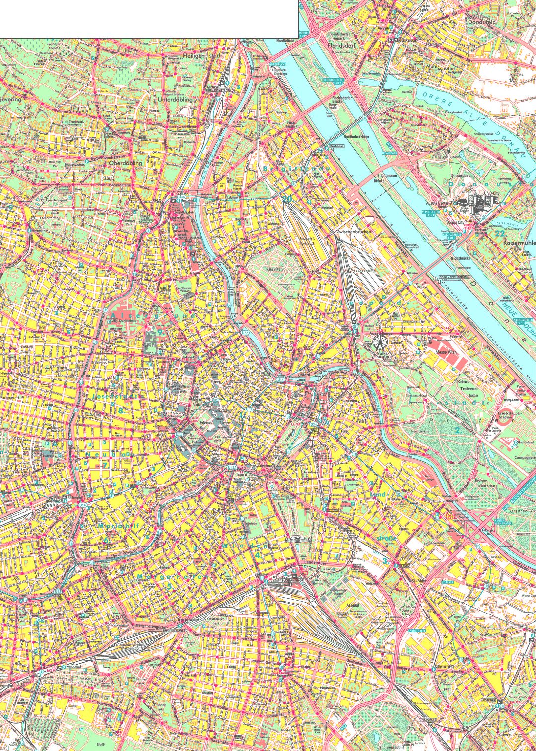 Mapa de la ciudad de Viena