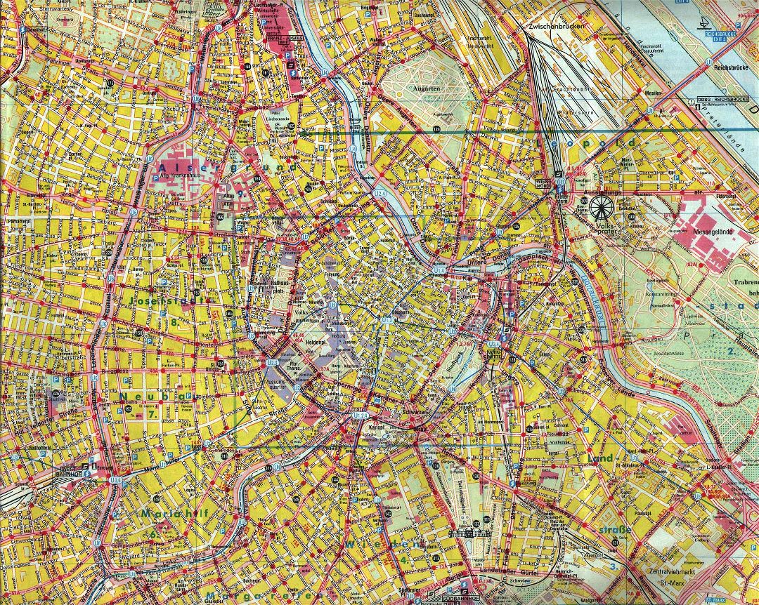 Mapa del centro de la ciudad de Viena