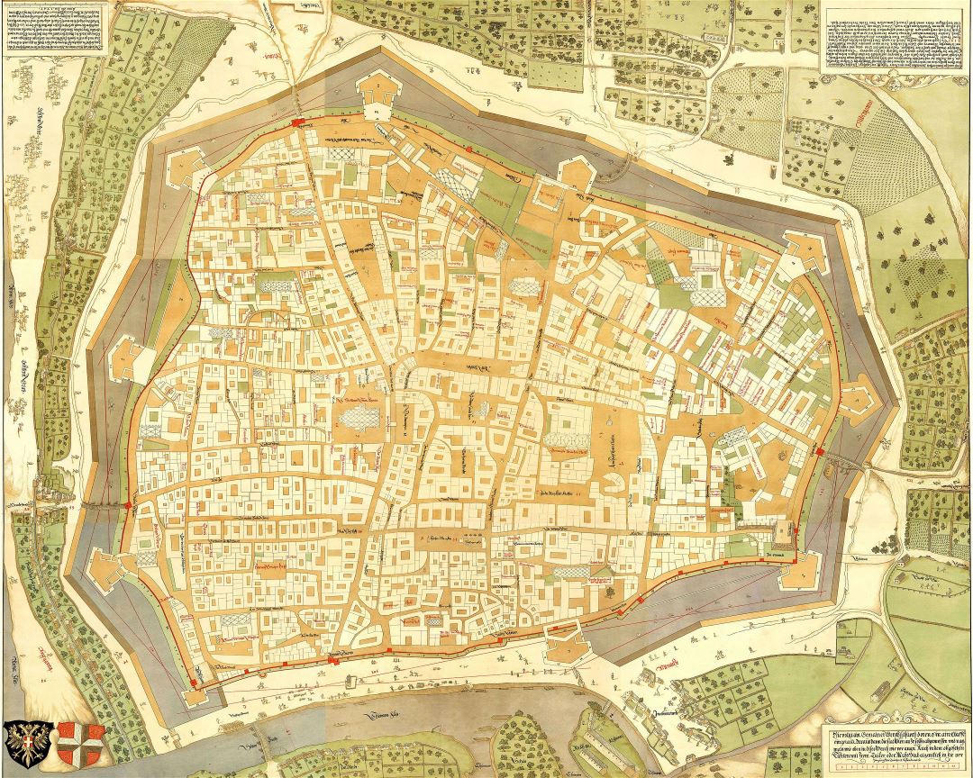 Mapa grande de edad detallado de la ciudad de Viena - 1547