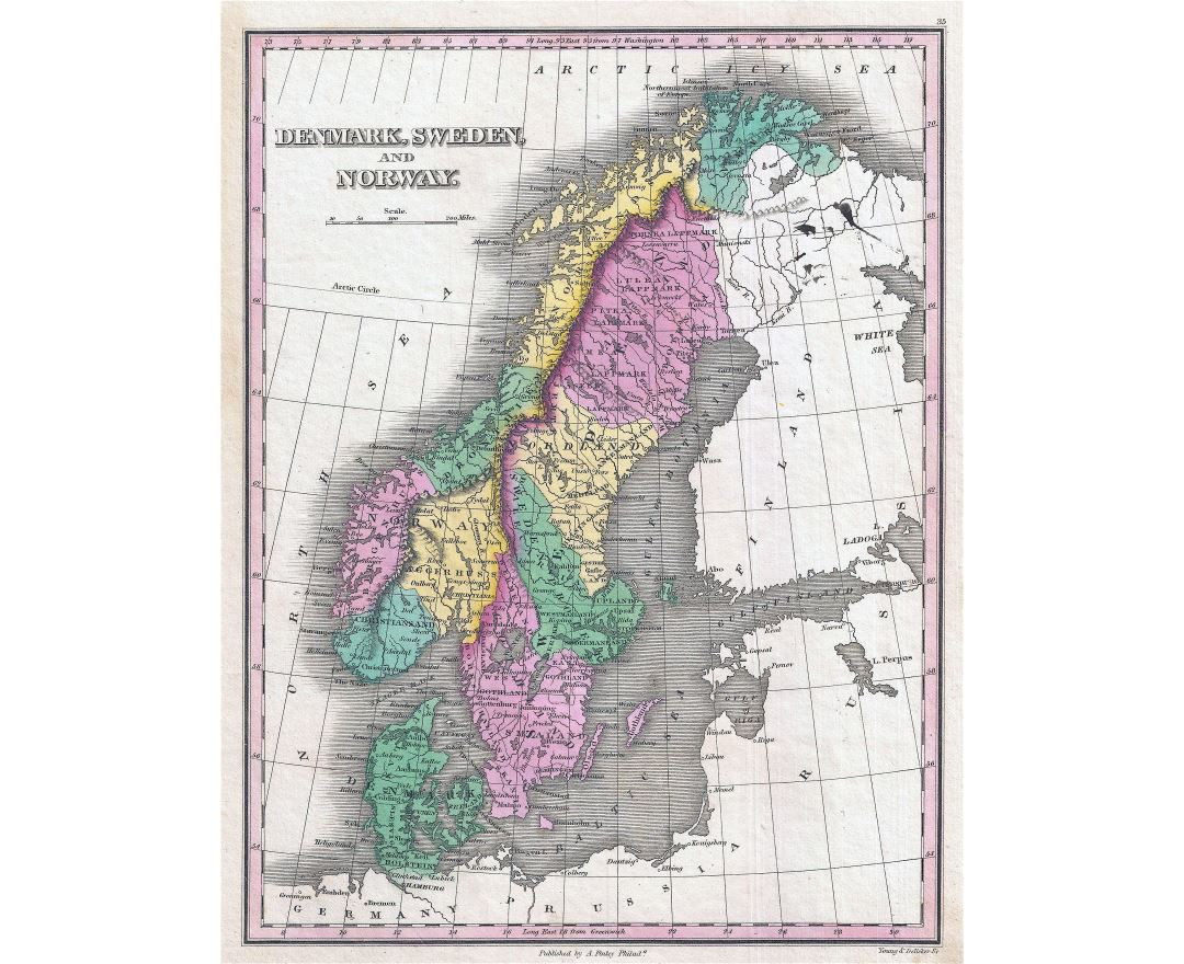 Stiefel Mapa Escandinávia e Estados Bálticos