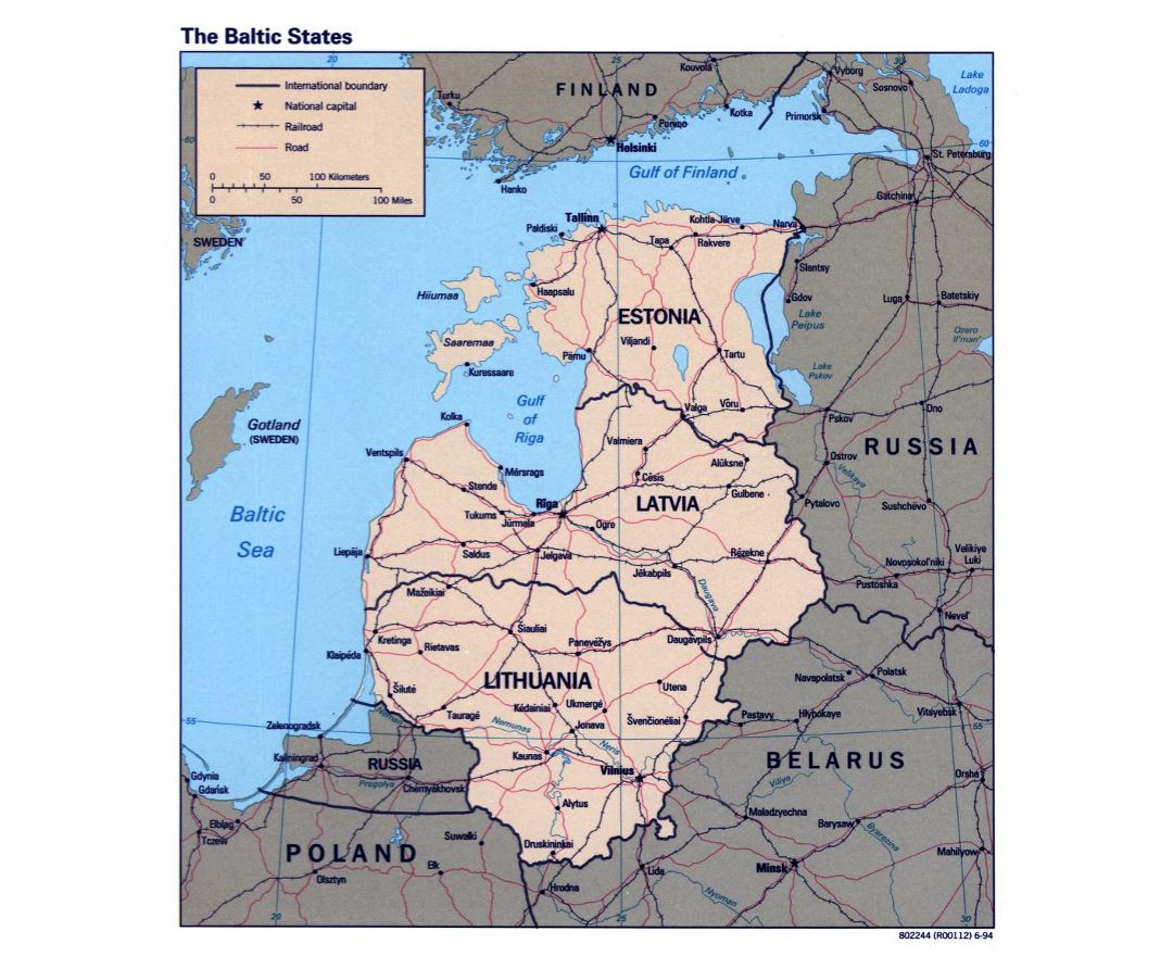 Stiefel Mapa Escandinávia e Estados Bálticos