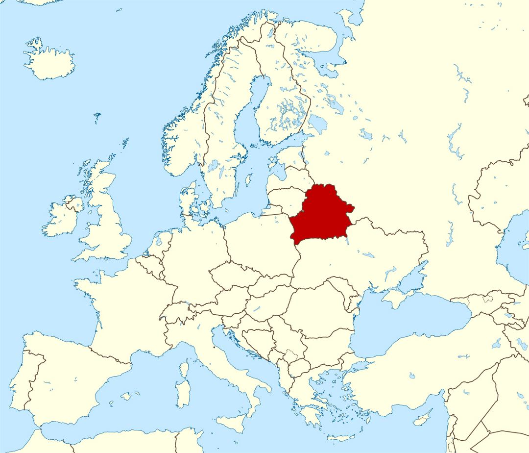 Grande mapa de ubicación de Belarús