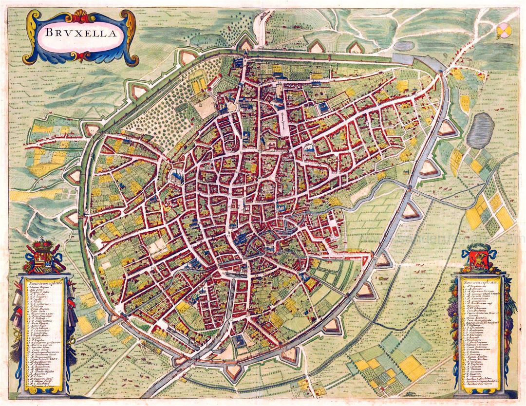 Mapa grande de edad detallado de la ciudad de Bruselas - 1657