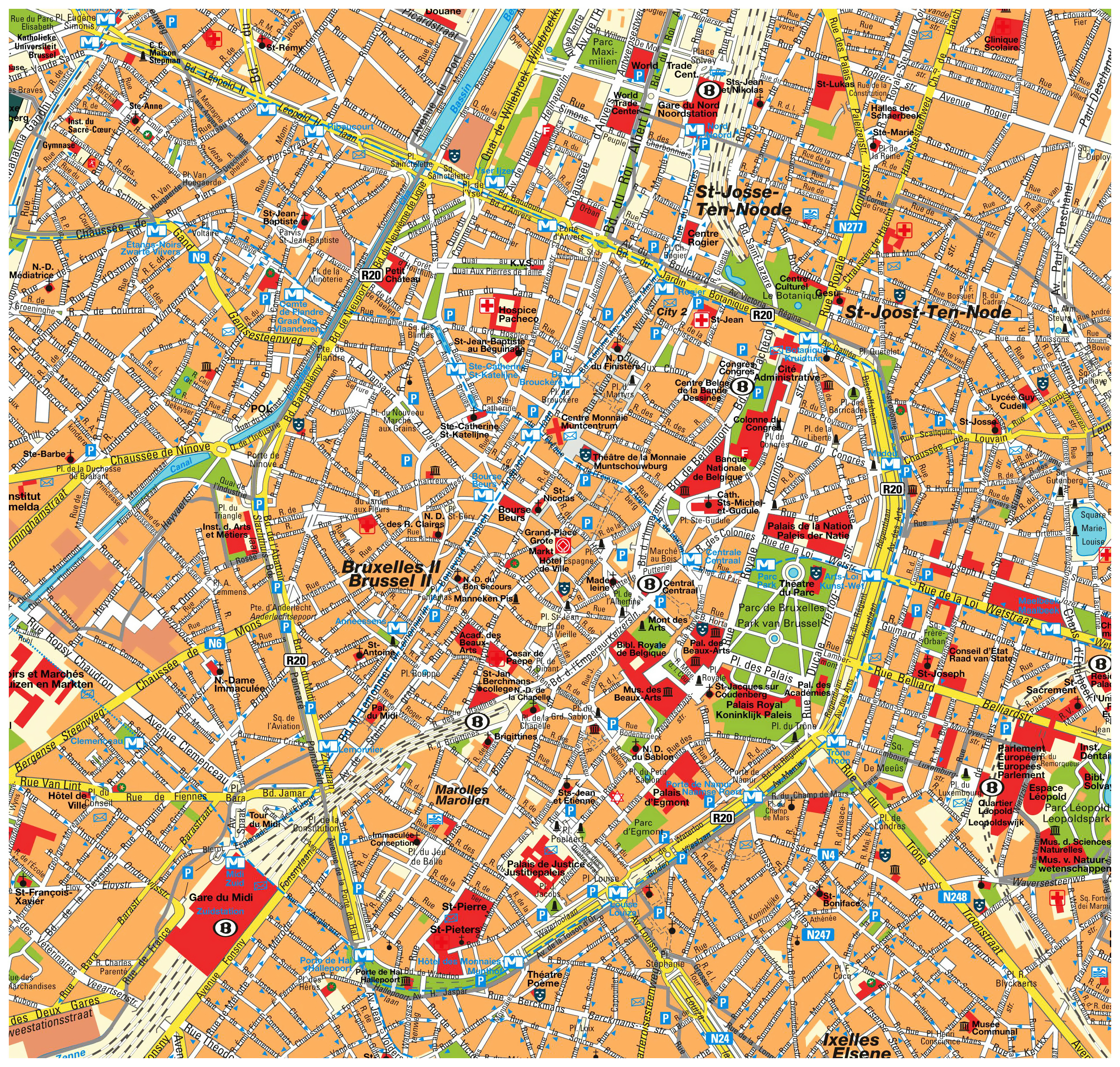 Mapa Tur stico Del Centro De Bruselas Bruselas B lgica Europa 