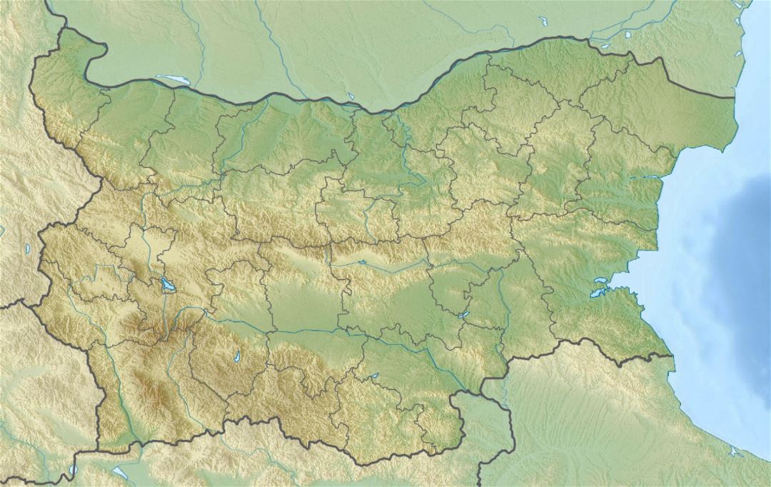 Gran mapa en relieve de Bulgaria