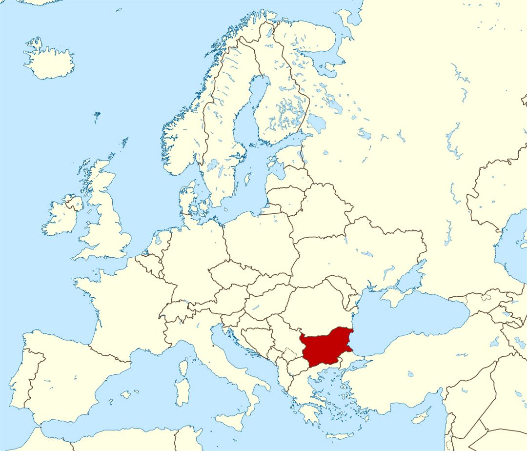 Grande mapa de ubicación de Bulgaria