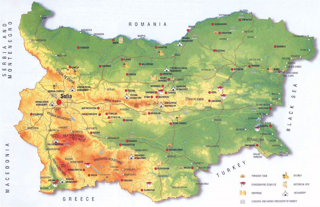 Mapa grande historia de la cultura de Bulgaria
