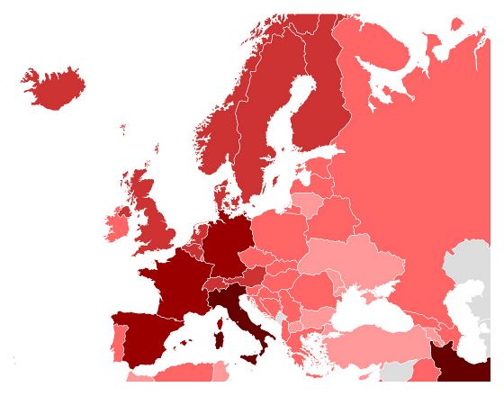 COVID-19 mapa de Europa