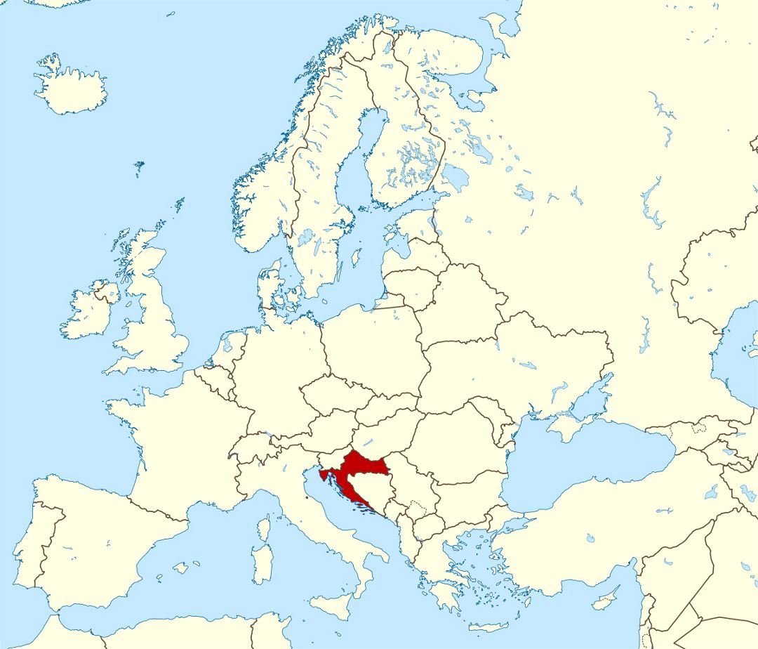 Grande mapa de ubicación de Croacia