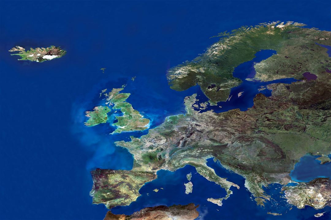 En alta resolución detalle de la foto de satélite de Europa