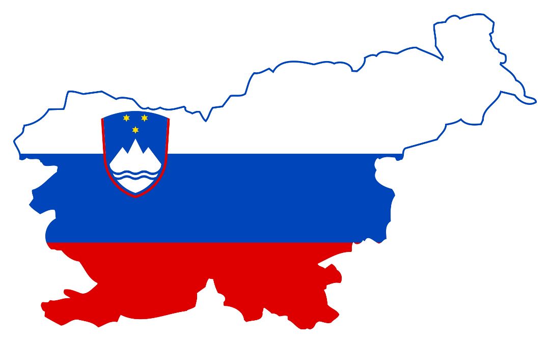 Grande bandera mapa de Eslovenia