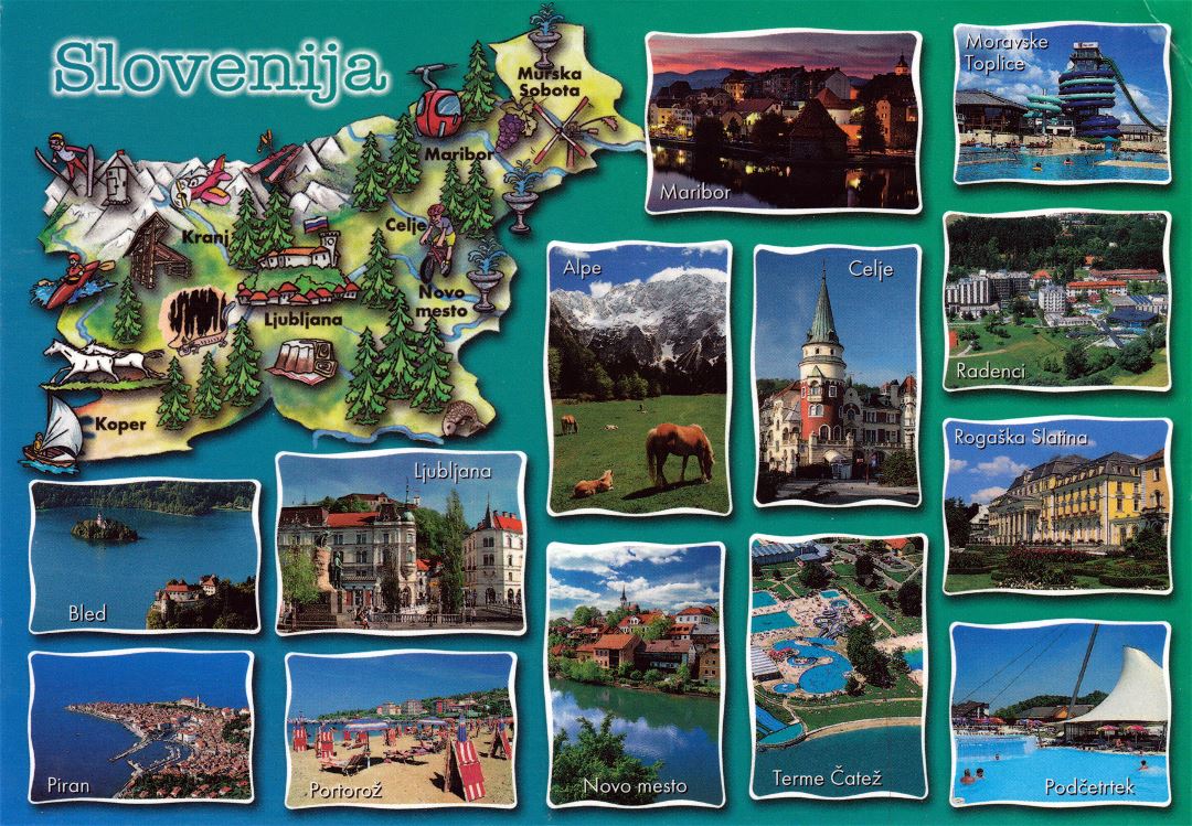 Grande mapa de viaje de Eslovenia