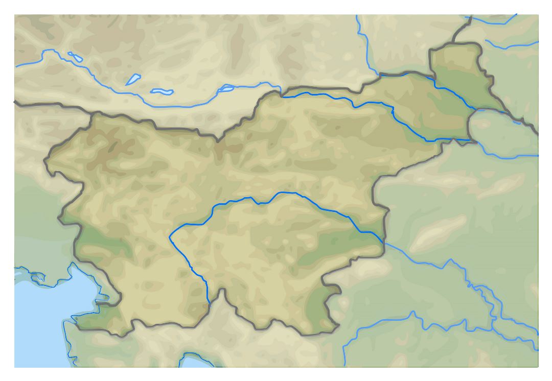 Grande mapa en relieve de Eslovenia
