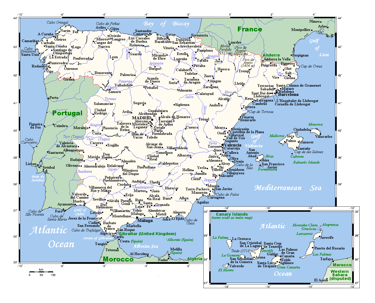 Grande Mapa De Espa a Con Principales Ciudades Espa a Europa Grande Mapa De Espa a Con Principales Ciudades Espa a Europa