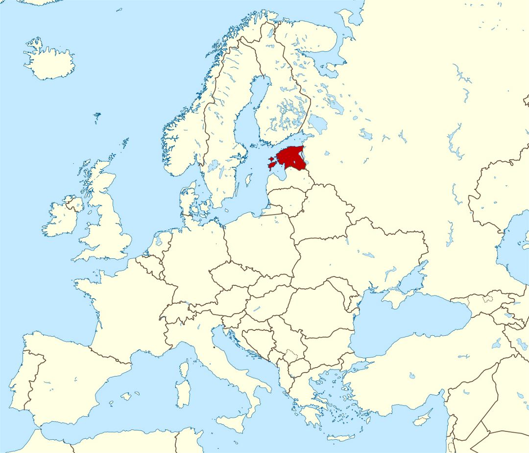Grande mapa de ubicación de Estonia
