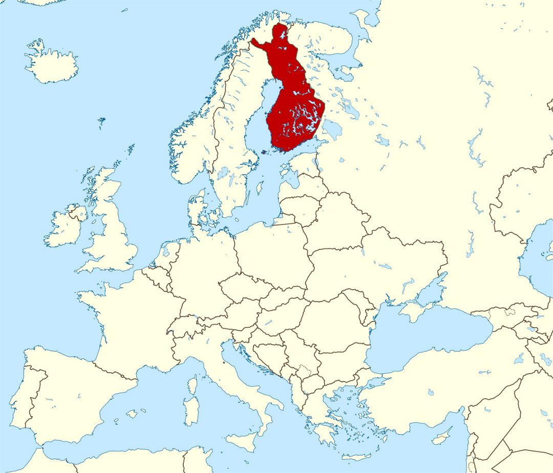 Grande mapa de ubicación de Finlandia