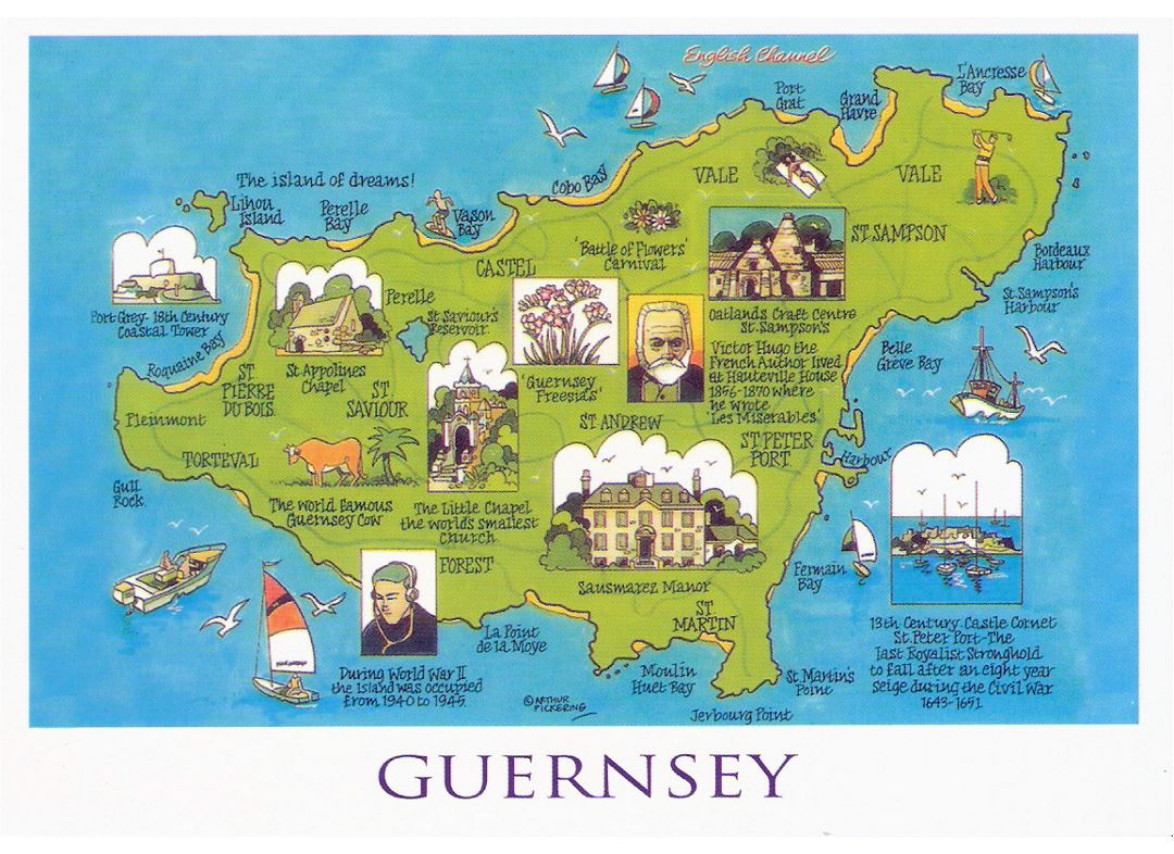 Gran turismo ilustra mapa de Guernesey