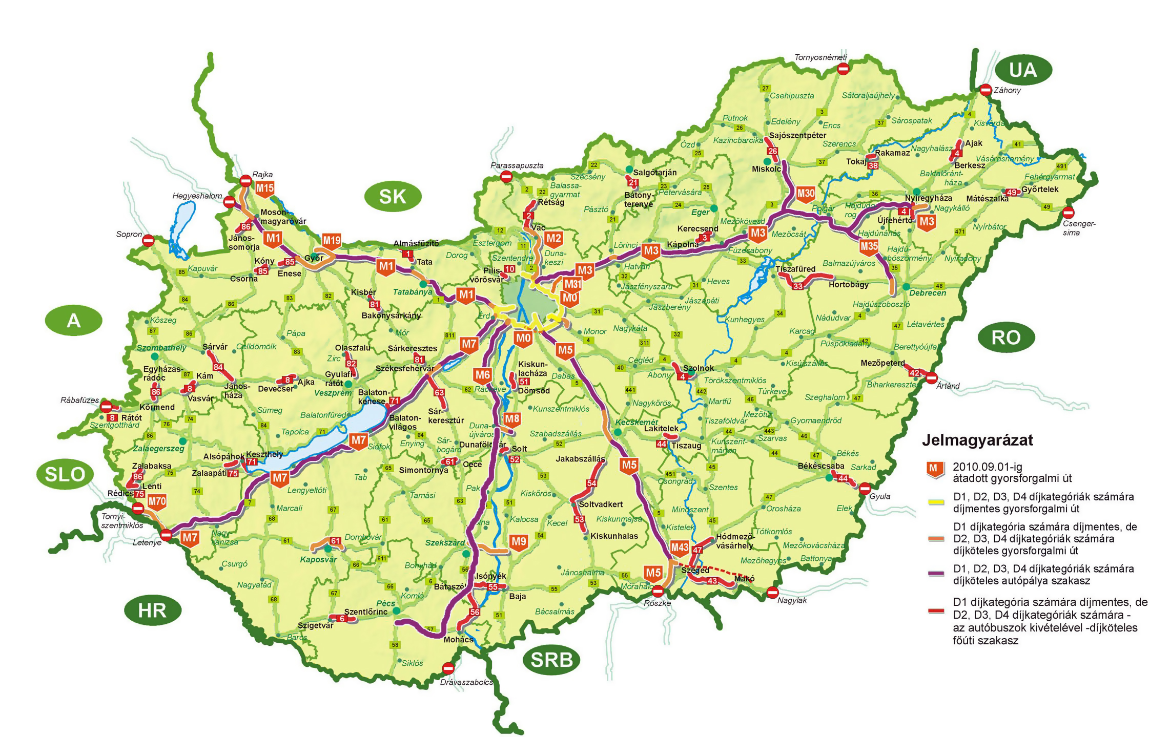 Gran mapa detallado de las autopistas Húngaras | Hungría ...