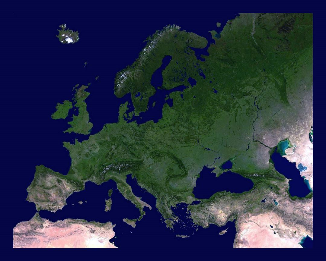 Imagen detallada de satélite de Europa