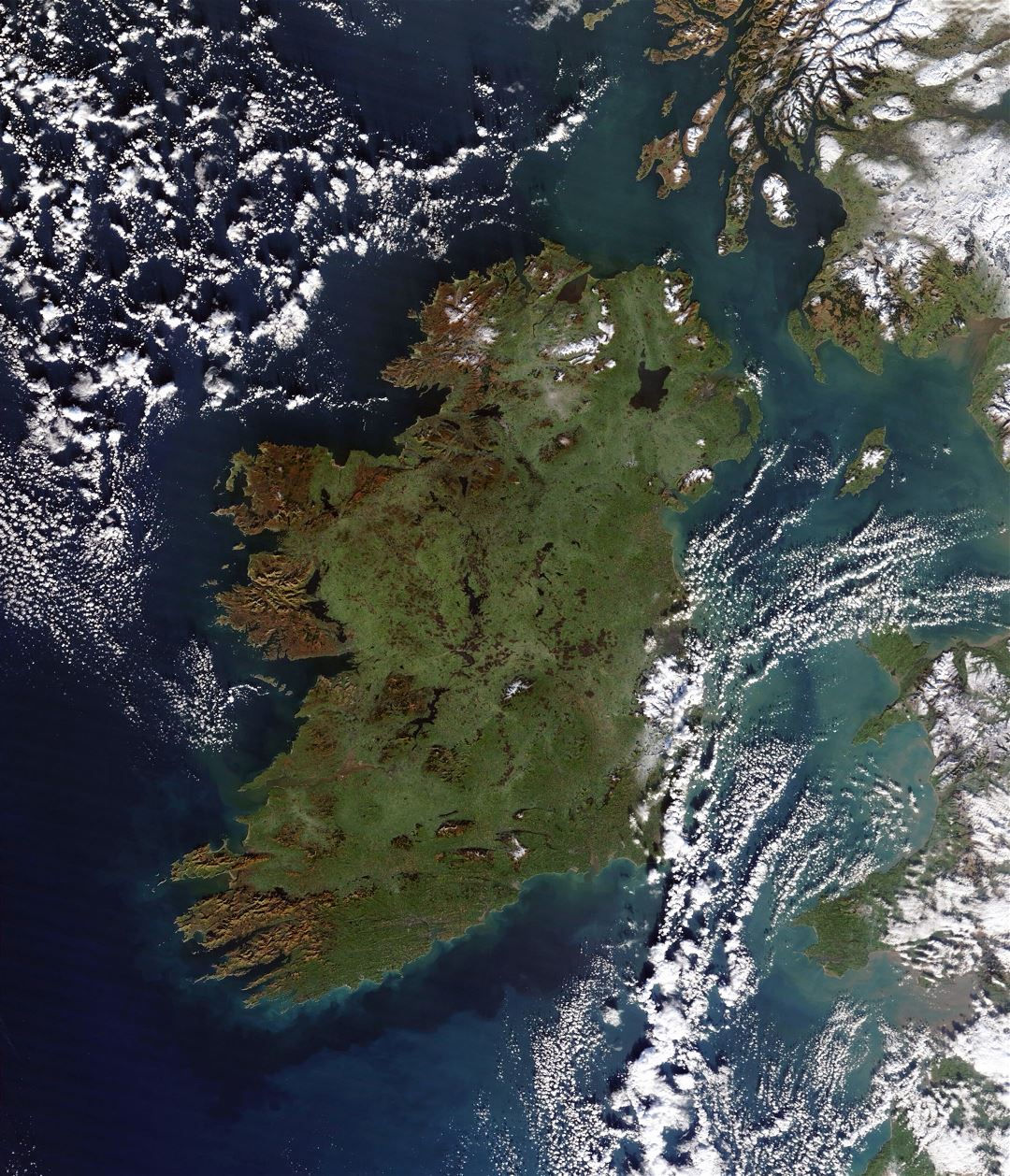 Mapa grande satélite de Irlanda