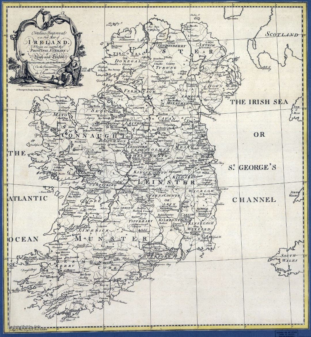 Mapa político y administrativo de edad detallada de Irlanda - 1795