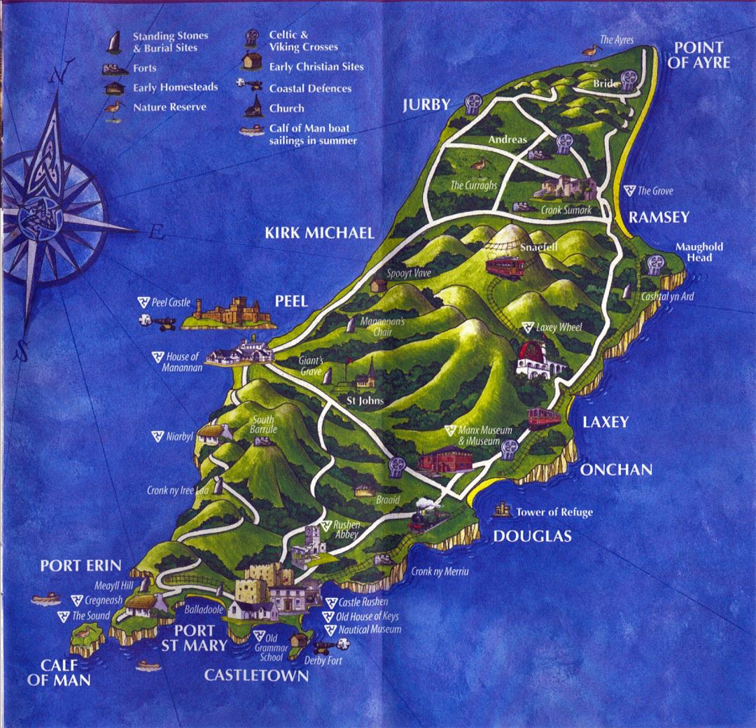 Gran turismo ilustra mapa de Isla de Man