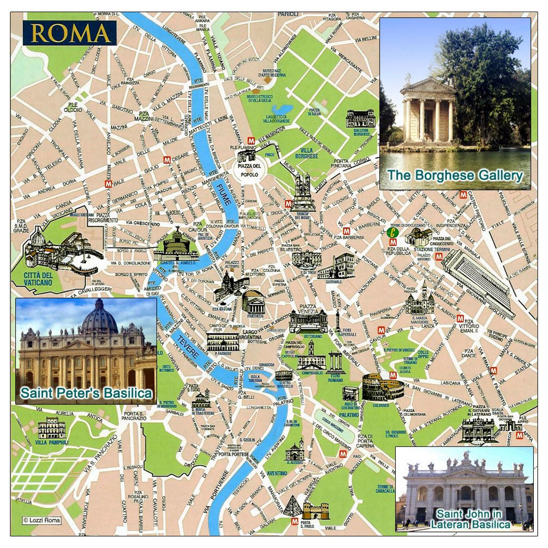 Mapa turístico de la ciudad de Roma