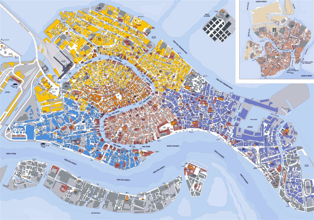 Gran mapa detallado de Venecia