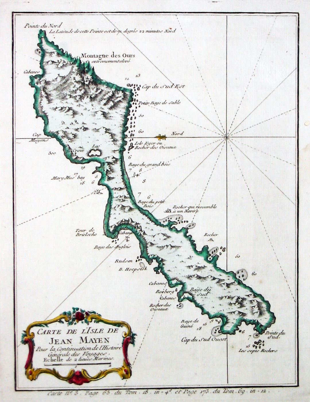 Viejo mapa de la Isla de Jan Mayen